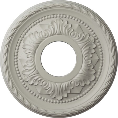 Ekena Millwork Palmetto Ceiling Medallion (Fits Canopies up to 4 7/8"), 12 1/8"OD x 3 1/2"ID x 1"P, Pot of Cream CM12PMPCF
